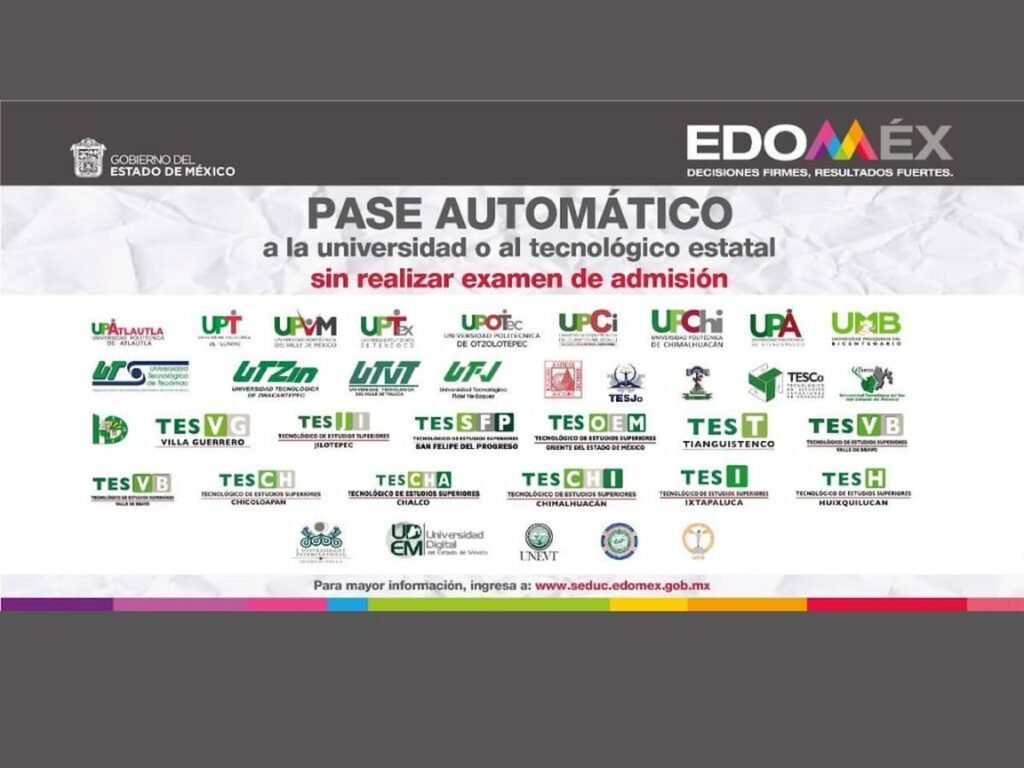 EdoMex recuerda que hay pase automático a sus Instituciones de Nivel Superior para estudiantes egresados con promedio mínimo de 9