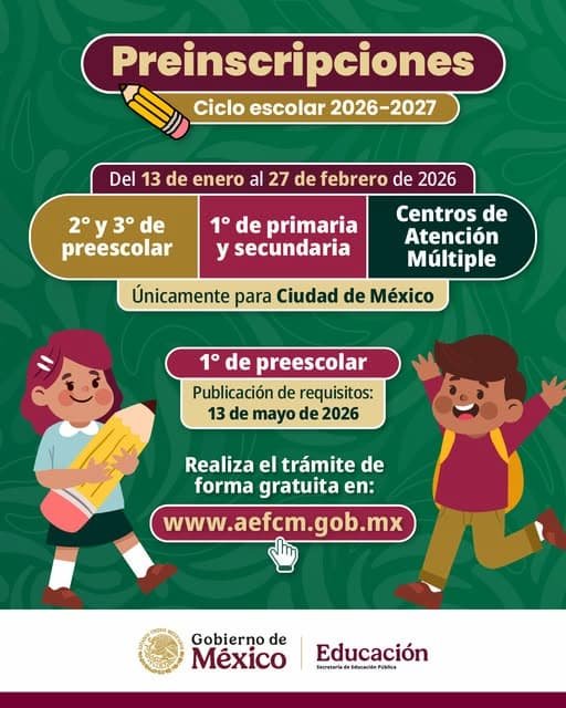 Preinscripciones Primaria 2026-27